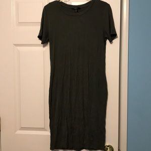 Olive green bodycon shirt dress